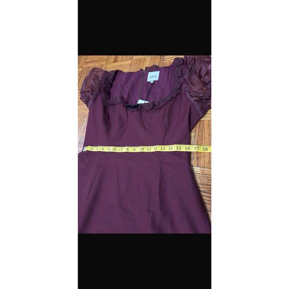 Reformation x Kacey Musgraves Bunny Mini Dress Chianti Burgundy Red Size 10P - Picture 8 of 9